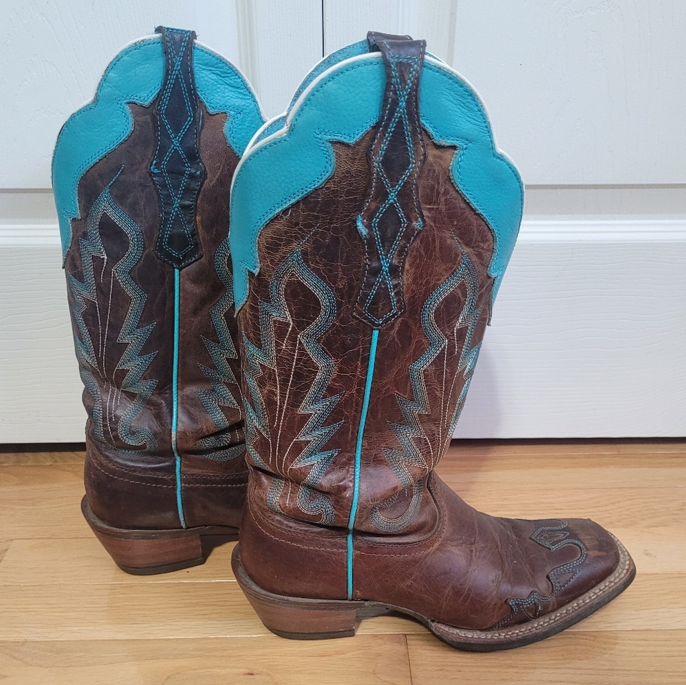 Ariat Brown and Turquoise Western Boots